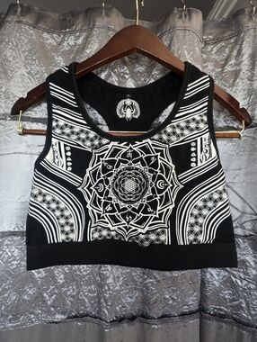Rage Nation Sacred Geometry Crop Sports Bra Tank Top - Women's XL